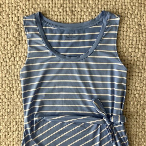 Vineyard Vines Performance Dress Womens Small Blue Athleisure Nautical Striped - Picture 3 of 10